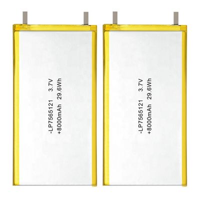 Pilha de bateria 3.7V de Ion Rechargeable Lipo Lithium Polymer 8000mAh
