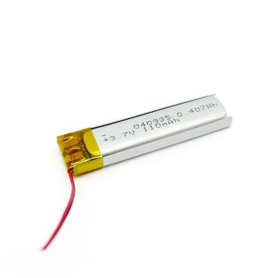 400935 3,7V 80mAh Bateria pequena de polímero de lítio IEC62133 CB KC aprovada
