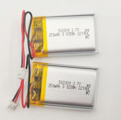 Bateria recarregável de polímero de lítio 3,7 V 250 mah 502030 aprovada pela KC