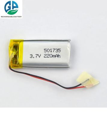 Bateria recarregável de Li-Polymer 501735 3,7v 220mah