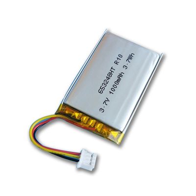 Perseguidor 3.7V 653248 Li Ion Battery Pack de GPS, 1000mah Li Polymer Battery pequeno