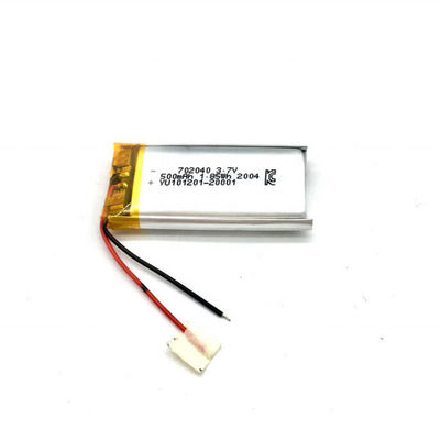 Bateria do polímero do lítio do CE 702040 3.7v 500mah do KC para o equipamento de monitoração