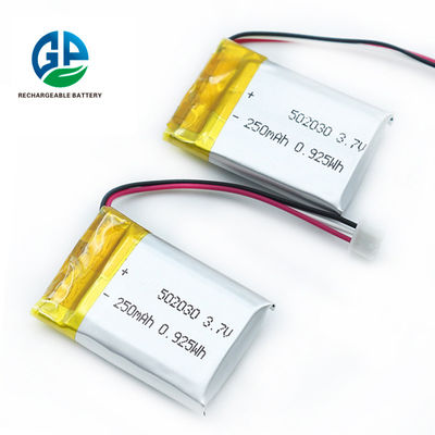 comprar bloco recarregável 502030 da bateria do polímero do lítio de 3.7volt 250mAh online manufacture