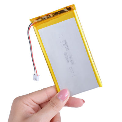 comprar 7565121 Tamanho 3.7V 8000mAh Pacote de Bateria de Lítio Polímero - Bateria LiPo recarregável de alta capacidade Fabricação em linha