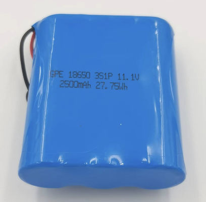 comprar Pacote de bateria de lítio 18650 11,1V 2500mAh com vida útil de 500 ciclos para detectores e equipamentos médicos Fabricação em linha