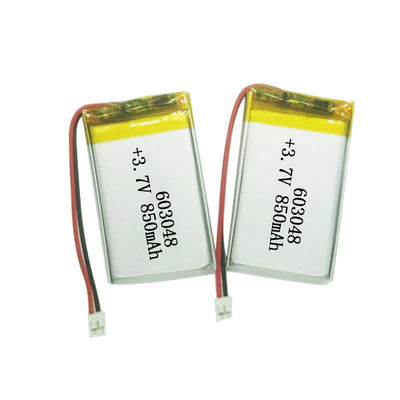comprar 603048 3,7V 850mAh KC IEC62133 Bateria de polímero de lítio aprovada com 500+ ciclos de vida Fabricação em linha