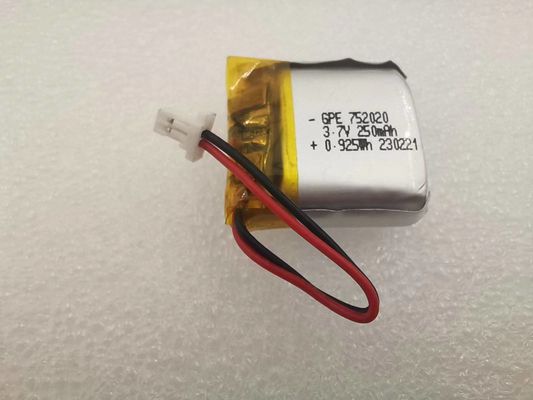 comprar 3.7V 250mAh 752020 Bateria Li Polymer para Dispositivos de Beleza com 500 Ciclos de Vida Fabricação em linha