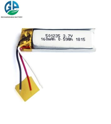 comprar Bateria recarregável 501235 160mAh 3.7V Lipo Bateria Pack KC IEC62133 Baterias de polímero de lítio para brinquedos online manufacture