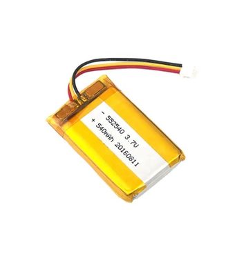 buy 552540 Bateria recarregável de polímero de lítio 3,7V 540mAh KC IEC62133 Pacote de baterias LiPo aprovado Fabricação em linha