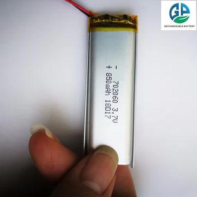 comprar Bateria de polímero de íons de lítio de alta capacidade 3.7V 850mAh 500 vezes Bateria de polímero de íons de lítio 702060 3.7v 850mah online manufacture