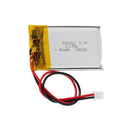 comprar Pequena bateria de lítio polímero recarregável 45mah 3.7v 50mAh 60mAh 70mAh 3.7v 551012 45mah baterias de íons de lítio online manufacture