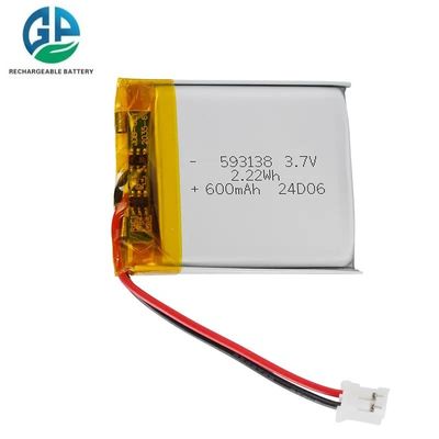 comprar Alta taxa de descarga Bateria 30C Max60C Recarregável 3.7V 593138 600mAH Bateria de lítio Bateria de íons de lítio de alta qualidade online manufacture