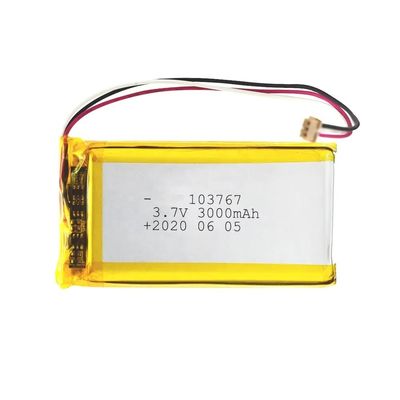 comprar 103767 Bateria de polímero de lítio de alta descarga Certificado CE 3.7v 3000mah Bateria recarregável 30CMax60C Lipo online manufacture