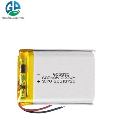 comprar 3.7V 600mAh KC IEC62133 Approved Lithium Polymer Battery Lipo603035 Rechargeable Battery Pack online manufacture