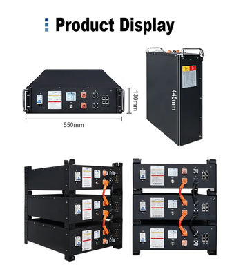Bateria de Armazenamento de Energia Solar LiFePO4 de 51.2V e 6000 Ciclos com Design de Montagem em Rack