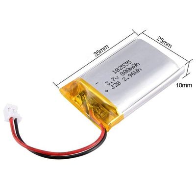 baterias do polímero do lítio de 3.7V 800mAh, 102535 blocos da bateria do polímero do lítio