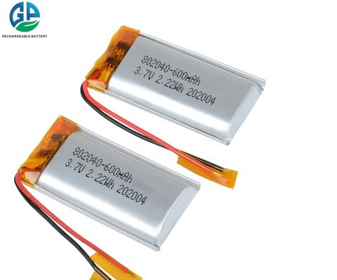 KC 3.7V 600mAh 802040 Lipo Bateria Pack Bateria recarregável Li Polymer para dispositivos de beleza