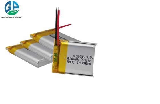 certificação de 803035 CB do KC da bateria recarregável do polímero do lítio de 3.7v 7.4v 800mah