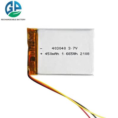 Bateria recarregável Lipo 3.7V 403040 450mah 1.665wh de Li Polymer KC