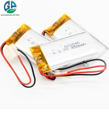 Temperatura da bateria 602040 3.7v 450mah do KC Li Polymer 3.7V baixa