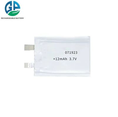 Lítio pequeno Ion Polymer Battery Ultra Thin Lipo 071923 de Li Polymer 3.7v 12mah