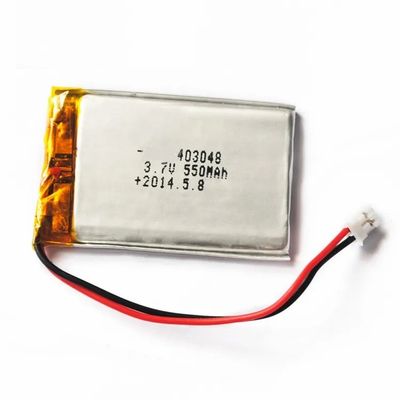 3.7V 550mAh Lithium Polymer Battery Pack com 500 vezes a vida do ciclo para dispositivos de beleza
