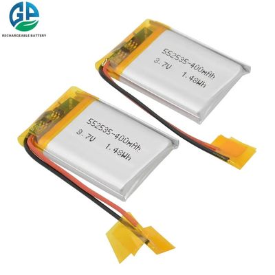 KC Lipo Lithium Polymer Battery Pack 552535 3.7V 400mAh com 500 vezes a vida do ciclo e PCM