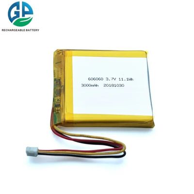 UL Certified 606060 Bateria recarregável de Li-polímero 3.7V 3000mAh para produtos digitais