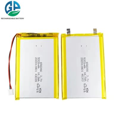 Bateria de polímero de lítio de alta capacidade 5000mAh 3,7V com ciclo de vida de 500 vezes para produtos digitais