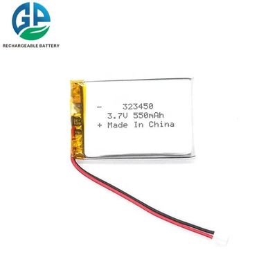 323450 Bateria recarregável de polímero de lítio 550mAh 3.7V KC IEC62133 Pacote de baterias Lipo aprovado