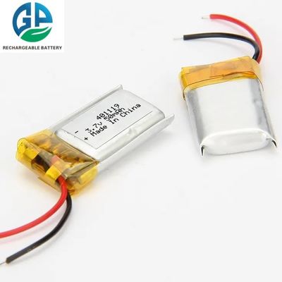 401119 Bateria recarregável de iões de lítio 3.7V 50mAh com 500 vezes a vida útil Bateria de polímeros de iões de lítio