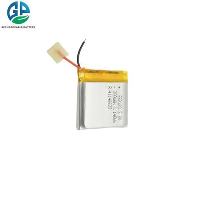 552123 3,7V 300mAh Bateria de polímero de lítio com 500 vezes a vida útil do ciclo para brinquedos e eletrônicos