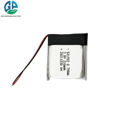 UN38.3 Certificado 210mAh 500 Vida útil Bateria de lítio-polímero Bateria de lítio-íon-polímero