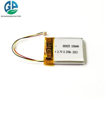302025 3.7V 100mAh Bateria de Polímero de Lítio LiPo Pack com Aprovação KC