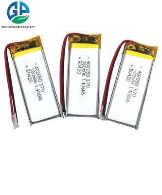 Bateria de polímero de lítio 3.7V 380mAh 402050 Aprovada pela KC