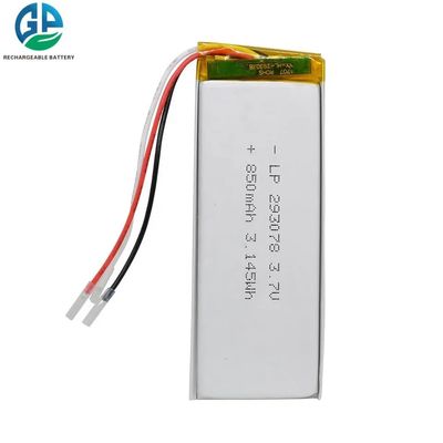 Bateria de polímero de lítio de alta temperatura 3,7V 850mAh Bateria recarregável LiPo para dispositivos digitais