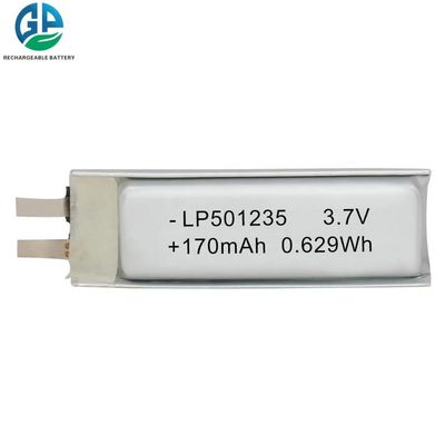 Bateria de Polímero de Lítio de 3.7V 170mAh com Ciclo de Vida de 500 Recargas