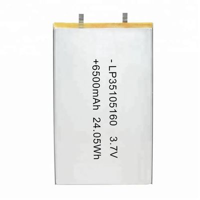 Bateria recarregável 6500mAh 3.7V KC Certificada de Lítio Polímero para Dispositivos de Beleza