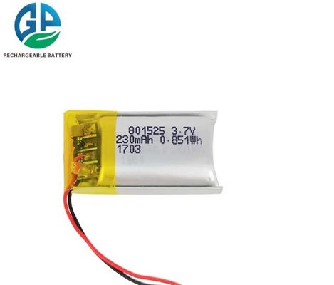 3.7V 230mAh Lithium Polymer Battery Pack com 500 vezes a vida do ciclo para dispositivos de beleza