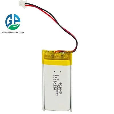 3.7V 500mAh Lithium Polymer Battery Pack com 500 vezes a vida do ciclo Rechargeable Lipo Battery
