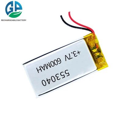 553040 Bateria recarregável de polímeros de iões de lítio 3,7v 600 Mah