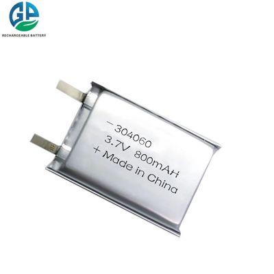 Bateria de Polímero de Lítio 3.7V 800mAh 304060 com Vida Útil de Ciclo de 500 vezes para Dispositivos de Beleza