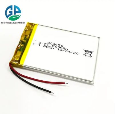 Li Polymer KC recarregável 3.7V 500Mah 520Mah Baterias de íons de lítio 303450 3C Bateria eletrônica digital