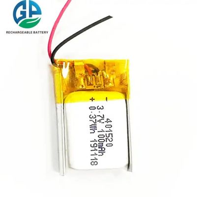 Bateria de Polímero de Lítio Recarregável Aprovada pela KC 401520 3.7V 100mAh com PCB e Conector JST PH2.0