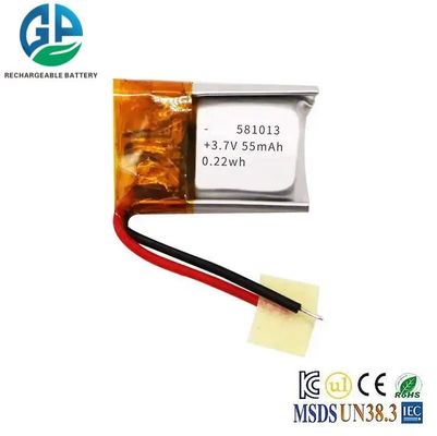 KC aprovado Bateria Lipo 581013 3.7V 50mAh Bateria recarregável Li-Polymer