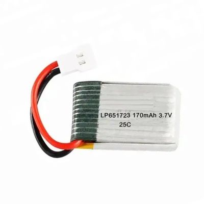 Baterias de lítio-polímero 651723 3.7v 150mah 170mah Bateria Lipo KC UL1642 IEC62133 Drones Mini RC Helicóptero