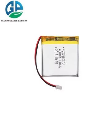 Bateria de polímero de lítio de 3,7V 400mAh aprovada pela KC para dispositivos inteligentes