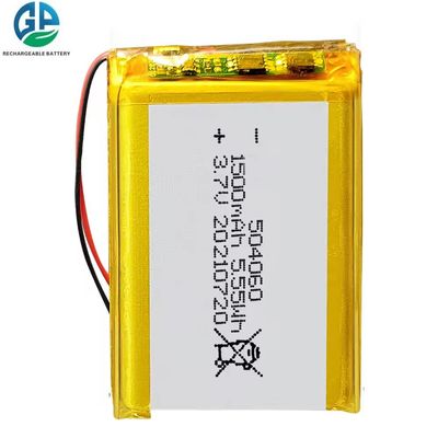 504060 3.7V 1500mAh Lipo Bateria Pack KC IEC62133 Bateria recarregável de polímero de lítio aprovada