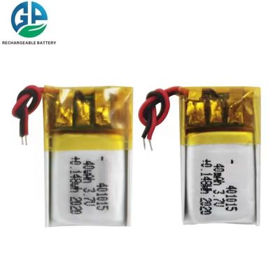 401015 3,7V 40mAh Bateria de lítio polímero Bateria recarregável LiPo com PCB e conector