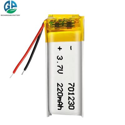 Pacote de baterias Li Polymer 701230 3,7v 220mah Oem recarregável Hot Sell KC CB IEC62133 aprovado
